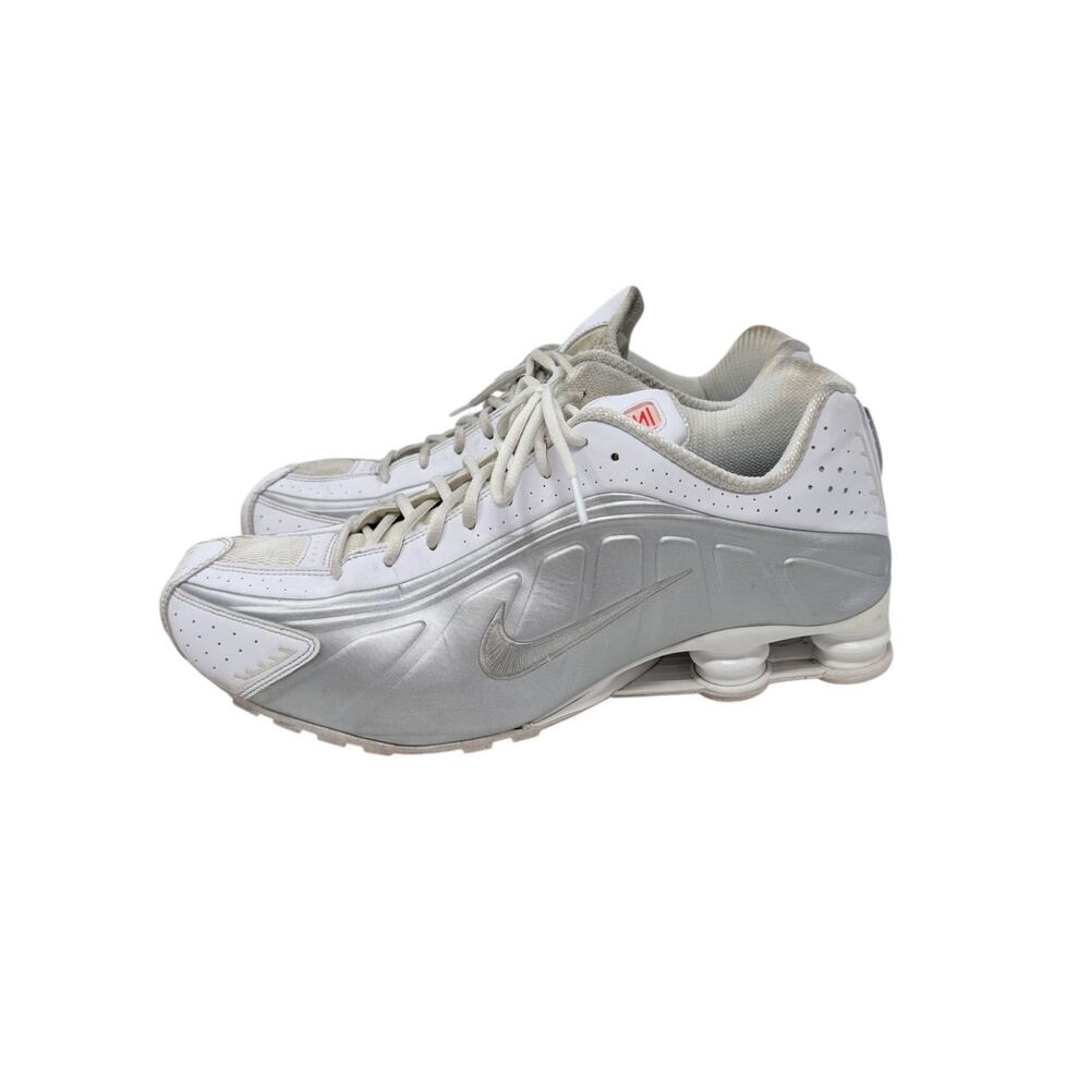 Nike Shox R4 White Silver Running Shoes Mens Size 15 Y2K Athletic